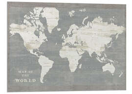 Foam board print World map vintage