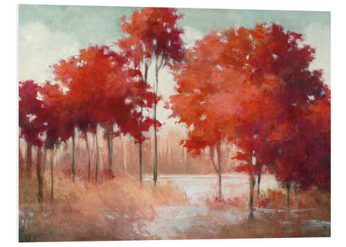 Tableau en PVC Paysage d'automne rouge