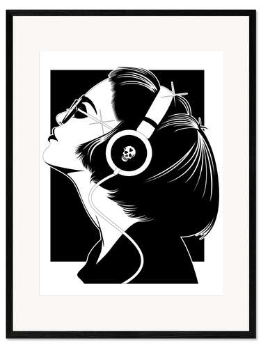 Impresión de arte enmarcada No pare la musica