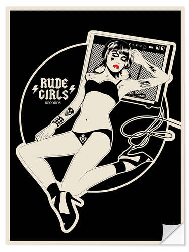 Selvklebende plakat Rude Girls Records II