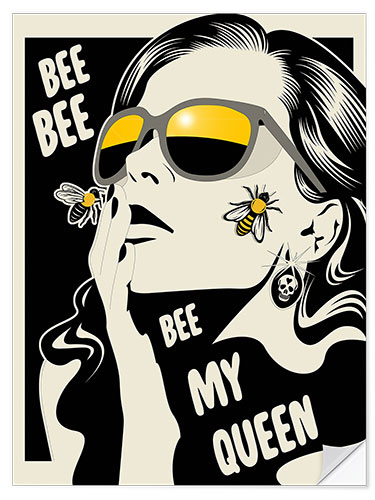 Självhäftande poster Bee my queen