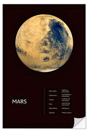 Selvklebende plakat Mars (English)