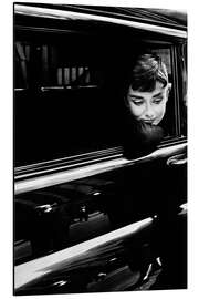 Cuadro de aluminio Audrey Hepburn in the Car