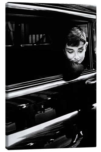 Canvas print Audrey Hepburn in the Car