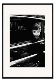 Gerahmter Kunstdruck Audrey Hepburn im Auto