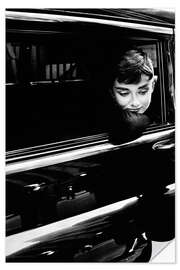 Wandsticker Audrey Hepburn im Auto