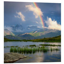 Foam board print Rainbow in the Alps