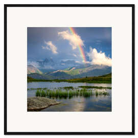 Framed art print Rainbow in the Alps