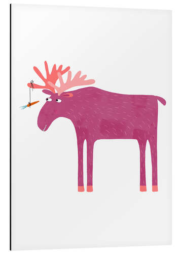 Aluminium print Daft Moose