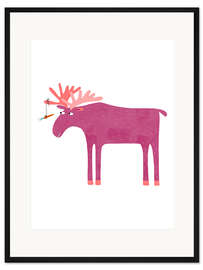 Gerahmter Kunstdruck Verrückter Elch