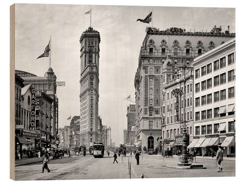 Quadro de madeira Historisches New York - Times Square, 1908