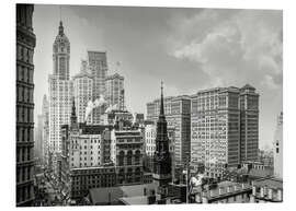 Foam board print Historic New York - Broadway and St. Paul's Chapel, 1910