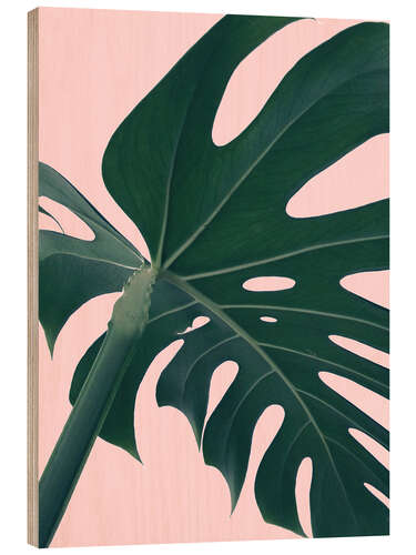 Wood print Monstera Portrait