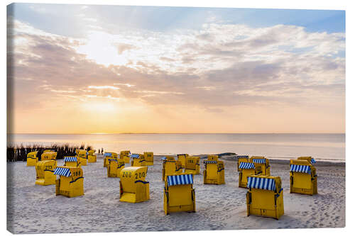 Leinwandbild Strandkörbe an der Nordsee