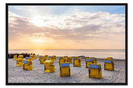 Gerahmter Kunstdruck Strandkörbe an der Nordsee