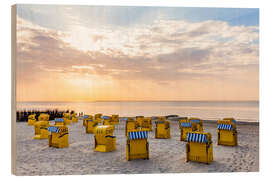 Obraz na drewnie Beach chairs on the North Sea