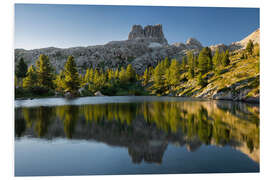 Foam board print Mountain lake in the Dolomites, Italy