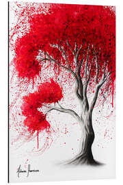 Tableau en aluminium Arbre d'automne rouge écarlate