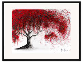 Gerahmter Kunstdruck Scharlachroter Picknick-Baum