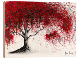 Wood print Scarlet Picnic Tree