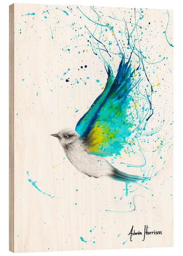 Tableau en bois Oiseau humble