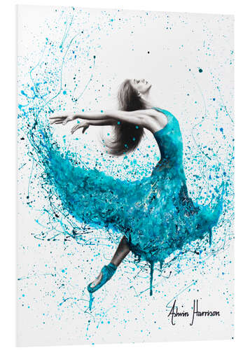 Tableau en PVC Danseuse de pluie turquoise