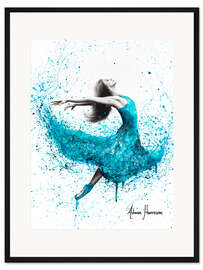 Gerahmter Kunstdruck Türkisfarbene Regentänzerin