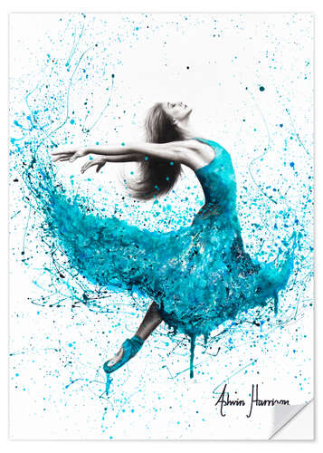 Selvklebende plakat Turquoise Rain Dancer