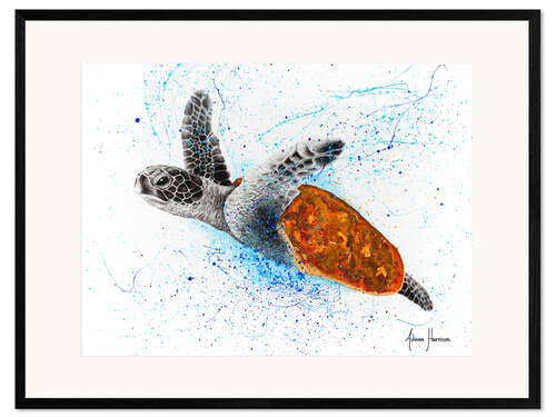 Ingelijste kunstdruk Opulent Ocean Turtle