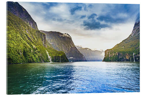 Acrylglasbild Atemberaubende Landschaft in den Milford Sounds