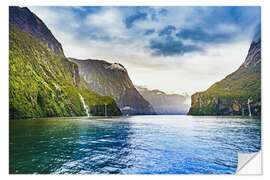 Selvklebende plakat Breathtaking scenery in the Milford Sounds