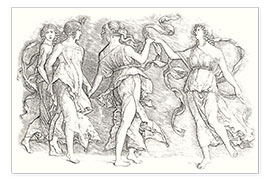Poster Vier tanzende Frauen