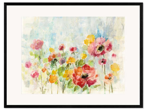 Framed art print Flowers in the summer rain