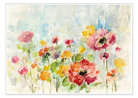 Wandbild  Blumen im Sommerregen - Silvia Vassileva