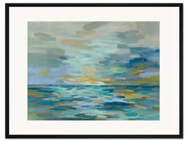 Gerahmter Kunstdruck Pastellblaues Meer