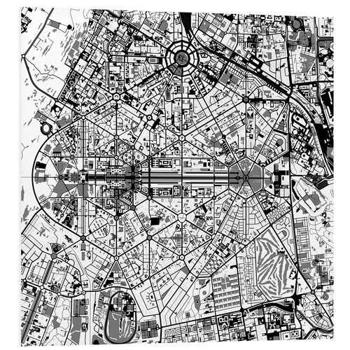 PVC-taulu City map of New Delhi