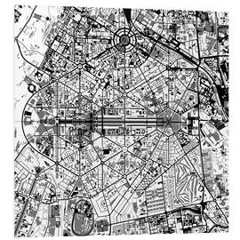 Foam board print City map of New Delhi