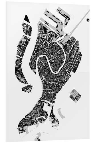 Foam board print City map of Venice