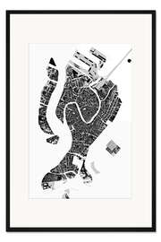 Gerahmter Kunstdruck Stadtplan von Venedig