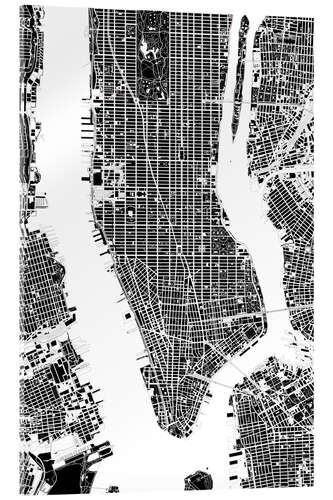 Acrylic print City plan of New York