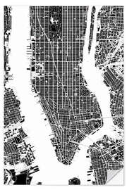 Autocolante decorativo Plano da cidade de Nova York