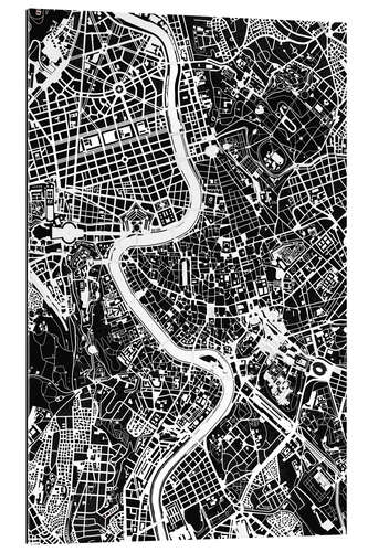 Quadro em plexi-alumínio Mapa, de, roma