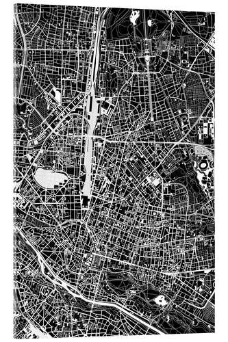 Acrylic print City map of Munich