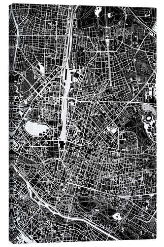 Leinwandbild Stadtplan von München