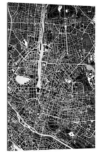 Quadro em plexi-alumínio Mapa da cidade de Munique