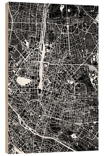 Holzbild Stadtplan von München