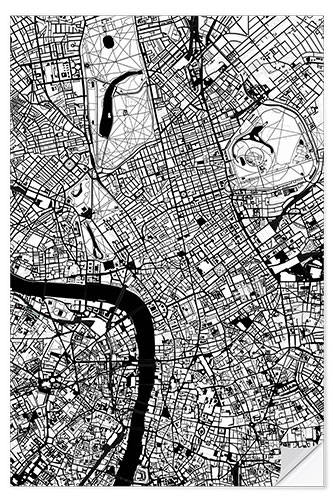 Muursticker City map of London