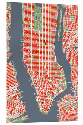 Galleriprint City Plan of New York, Colourful