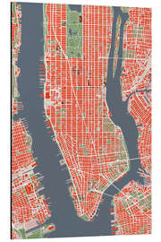 Magnettafel Stadplan von New York, bunt