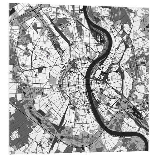 Hartschaumbild Stadtplan von Köln